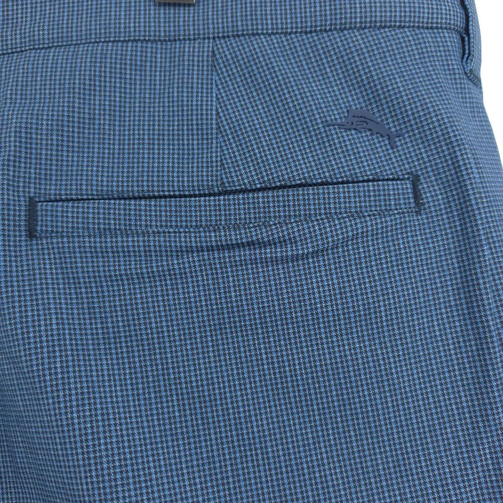 Tommy Bahama Mens Shorts Barbados Pro Vista Check Blue 44 Moisture Wicking NEW
